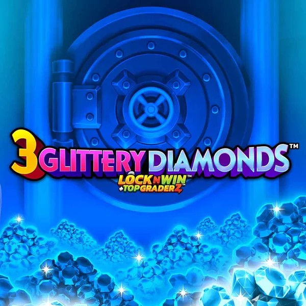 3 Glittery Diamonds by PearFiction Studios, showcased at gigaspinzcasino.net – game logo